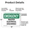 Signmission Master Electrical Disconnect Emergency Sign, Plastic, 18in W x 12in L, 2PK OS-2PACK-EM-P-1218-L-10401 - alternate 3